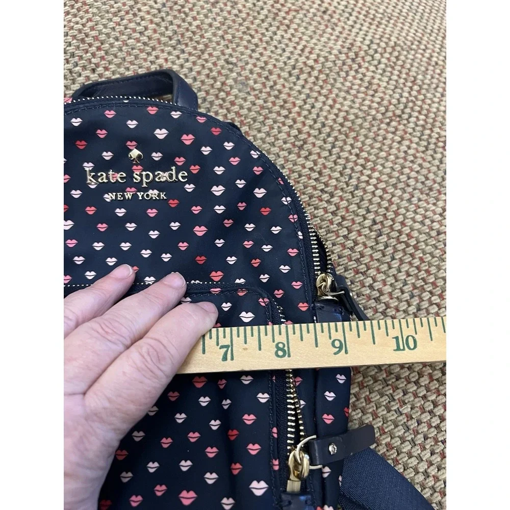 Kate Spade Watson Lips Hartley Nylon Mini Backpack bag purse Navy And Pink